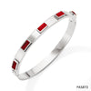 Classic Style Rectangle Stainless Steel Inlay Zircon Bangle