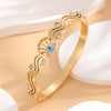 Artistic Eye Titanium Steel Epoxy Plating Inlay Rhinestones Gold Plated Bangle