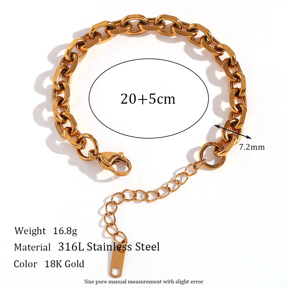 Simple Style Classic Style Solid Color 18k Gold Plated Stainless Steel Wholesale Anklet