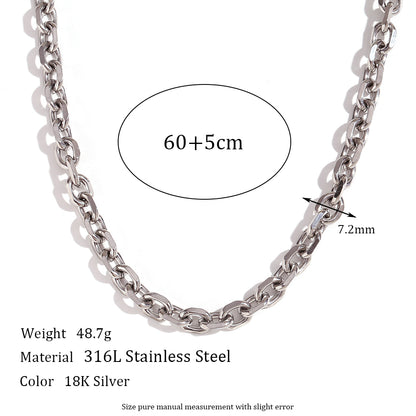 Simple Style Classic Style Solid Color Stainless Steel Plating 18k Gold Plated Necklace