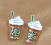 1 Pair Sweet Coffee Cup Enamel Alloy Ear Studs