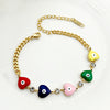 Casual Simple Style Palm Heart Shape Eye Stainless Steel Enamel Plating Inlay Zircon Gold Plated Bracelets