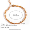 Simple Style Classic Style Solid Color 18k Gold Plated Stainless Steel Wholesale Anklet