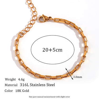 Simple Style Classic Style Solid Color 18k Gold Plated Stainless Steel Wholesale Anklet