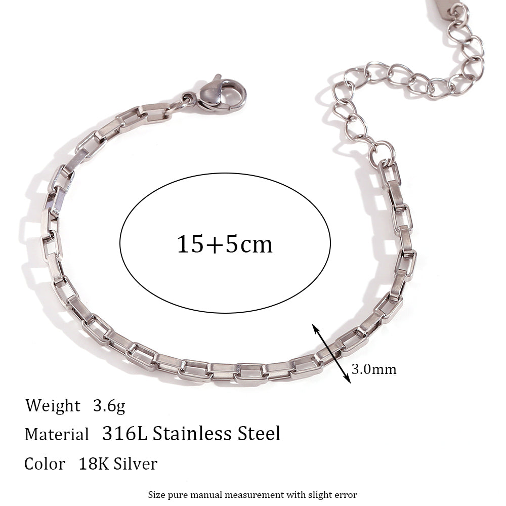 Simple Style Classic Style Oval Stainless Steel Bracelets