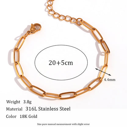 Simple Style Classic Style Solid Color 18k Gold Plated Stainless Steel Wholesale Anklet