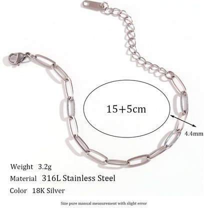 Simple Style Classic Style Oval Stainless Steel Bracelets