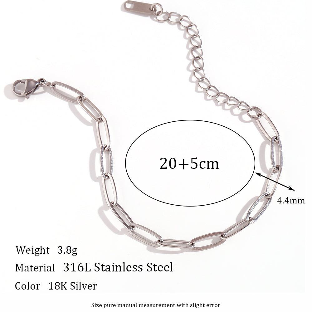 Simple Style Classic Style Oval Stainless Steel Women's Anklet