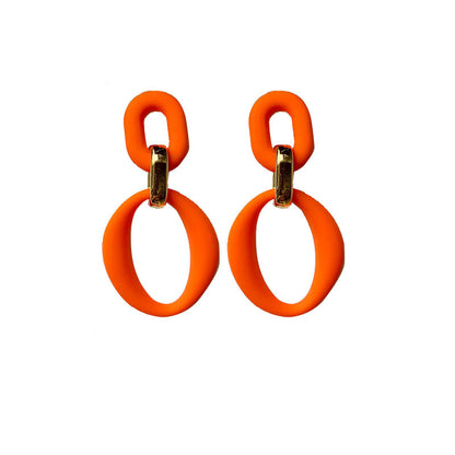 Simple Style Double Ring Arylic Stoving Varnish Women's Drop Earrings