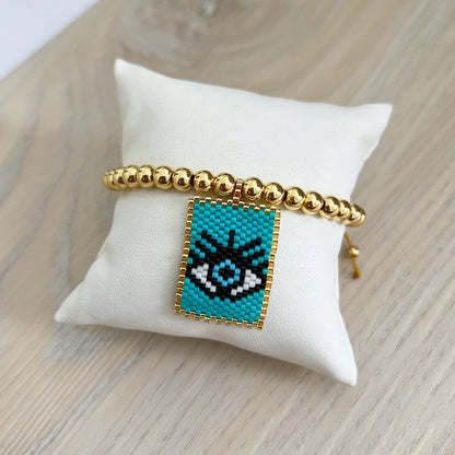 Novelty Heart Shape Eye Glass Braid Woven Belt Women's Bracelets