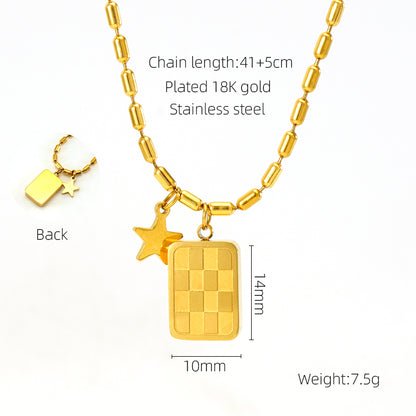 Cute Modern Style Rabbit Word Stainless Steel Plating Inlay Rhinestones 18k Gold Plated Pendant Necklace