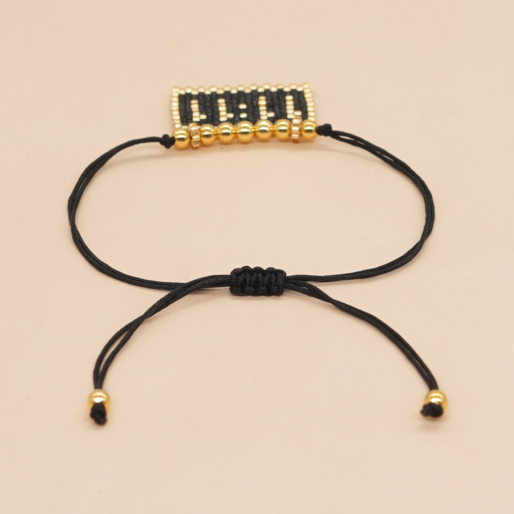 Novelty Heart Shape Eye Glass Braid Woven Belt Women's Bracelets