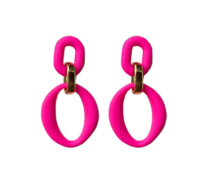 Simple Style Double Ring Arylic Stoving Varnish Women's Drop Earrings