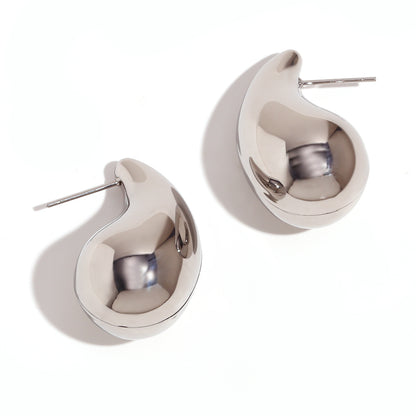 1 Pair Simple Style Classic Style Water Droplets Plating Stainless Steel 18k Gold Plated Ear Studs