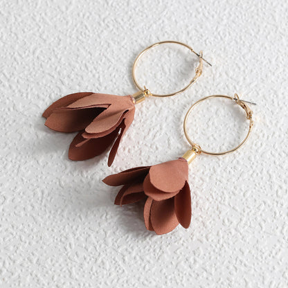 Sweet Flower Alloy Patchwork Women's Drop Earrings