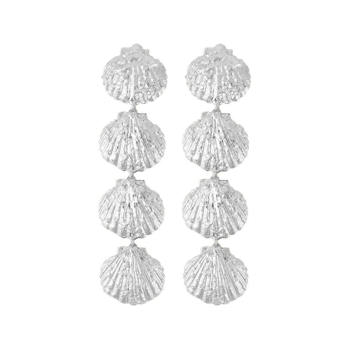 1 Pair Elegant Glam Exaggerated Irregular Flower Shell Plating Alloy Drop Earrings