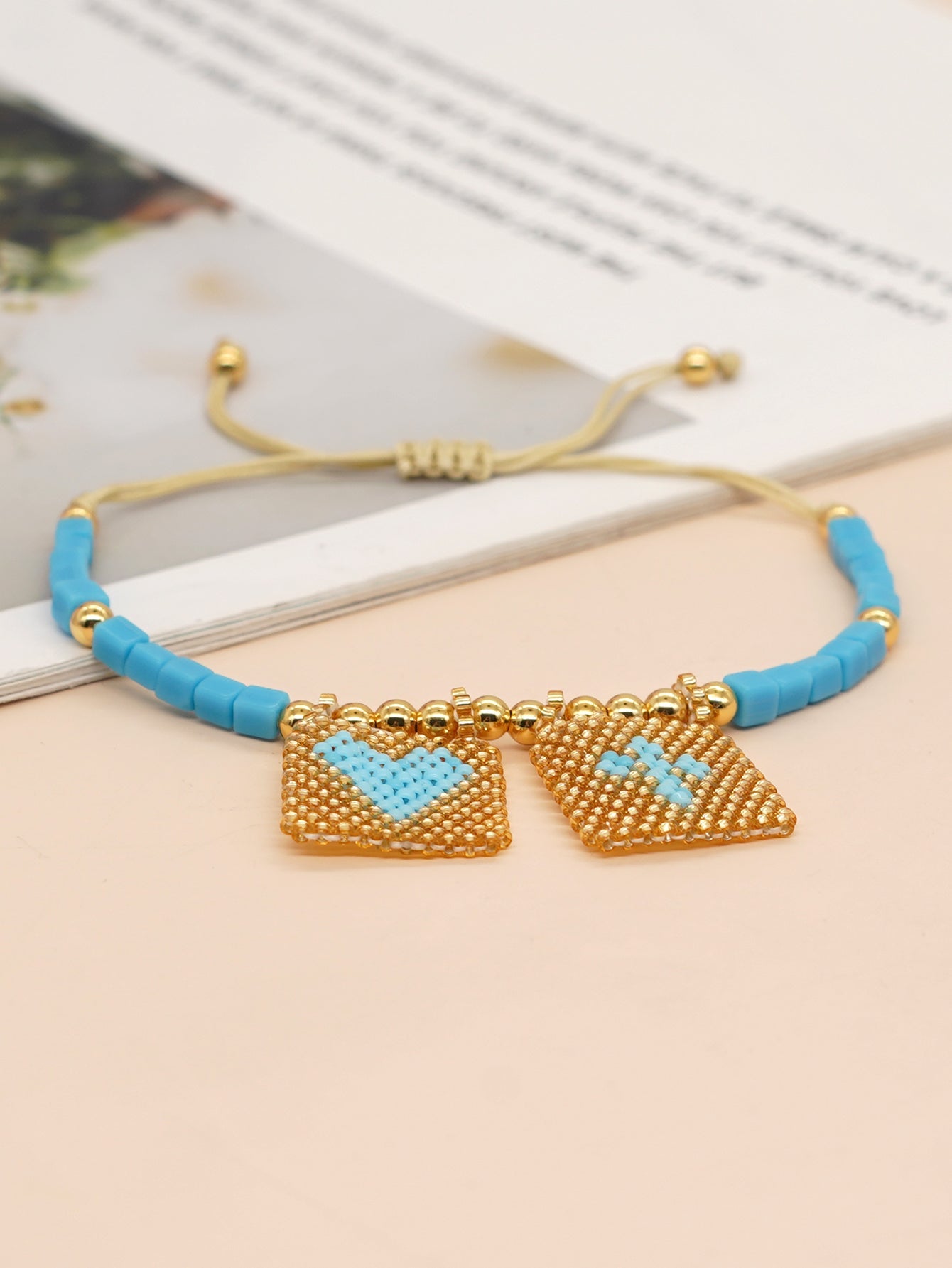 Classic Style Cross Heart Shape Eye Glass Copper Bracelets In Bulk