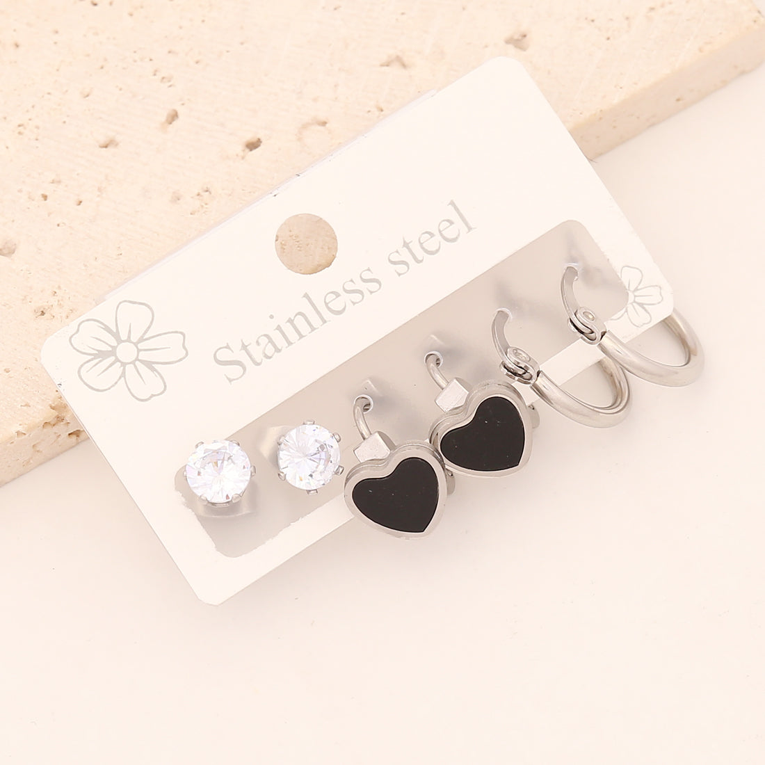 1 Set Vintage Style Simple Style Star Heart Shape Butterfly Enamel Stainless Steel Earrings