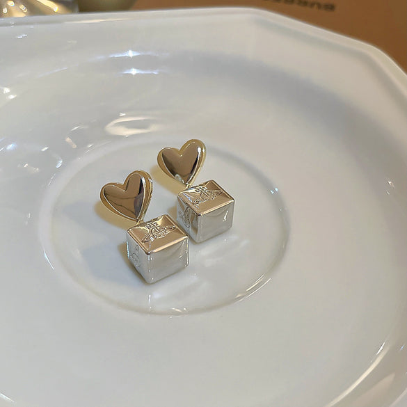 1 Pair Baroque Style Heart Shape Flower Tassel Inlay Alloy Artificial Pearls Rhinestones Drop Earrings