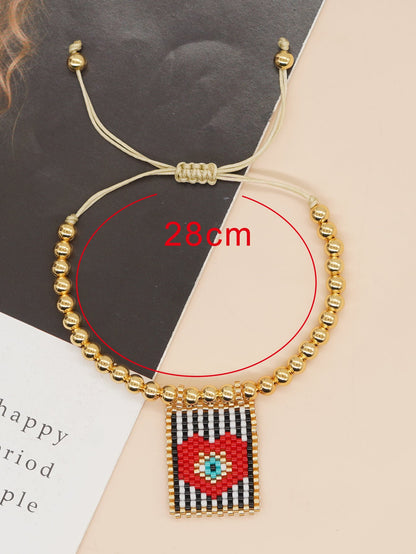 Casual Vacation Heart Shape Eye Smiley Face Glass Wholesale Bracelets