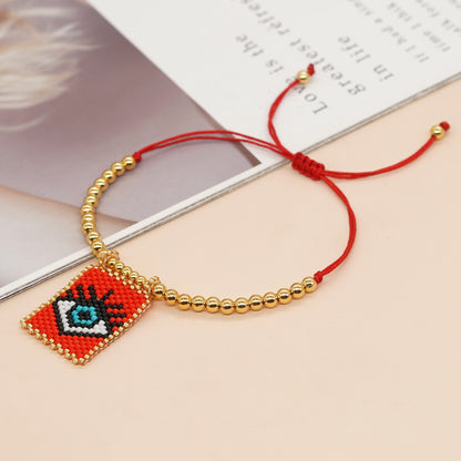 Casual Vacation Heart Shape Eye Smiley Face Glass Wholesale Bracelets