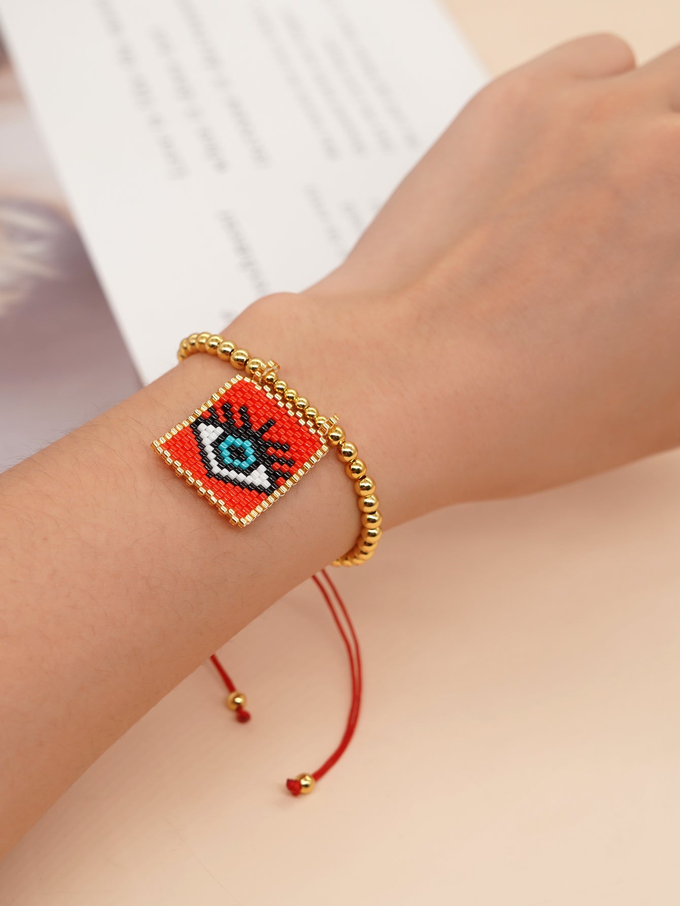 Casual Vacation Heart Shape Eye Smiley Face Glass Wholesale Bracelets