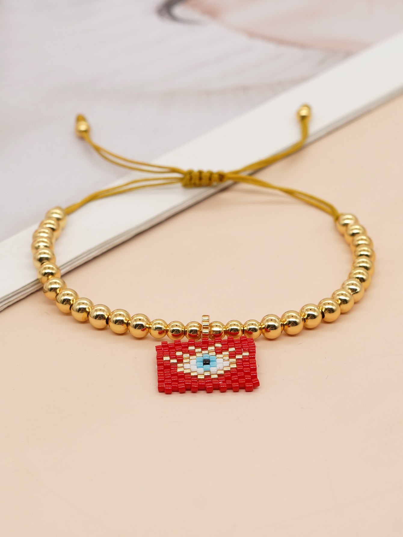 Casual Vacation Heart Shape Eye Smiley Face Glass Wholesale Bracelets