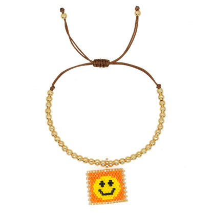 Casual Vacation Heart Shape Eye Smiley Face Glass Wholesale Bracelets