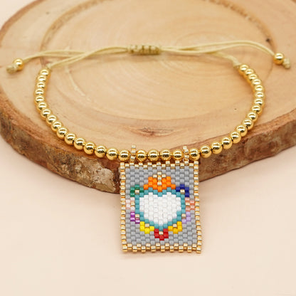 Casual Vacation Heart Shape Eye Smiley Face Glass Wholesale Bracelets