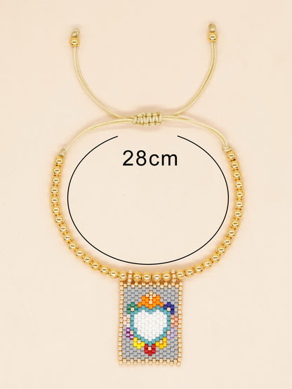 Casual Vacation Heart Shape Eye Smiley Face Glass Wholesale Bracelets