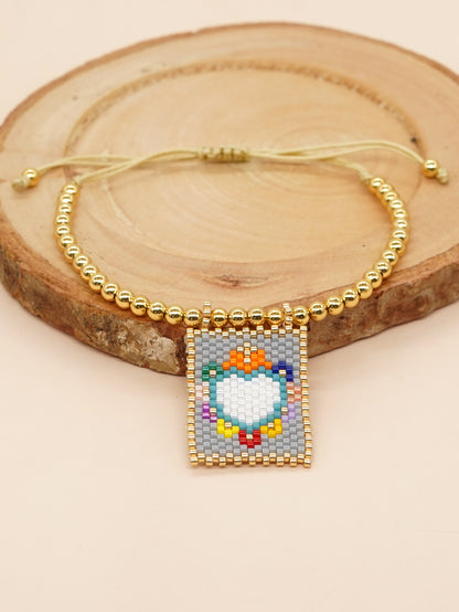 Casual Vacation Heart Shape Eye Smiley Face Glass Wholesale Bracelets