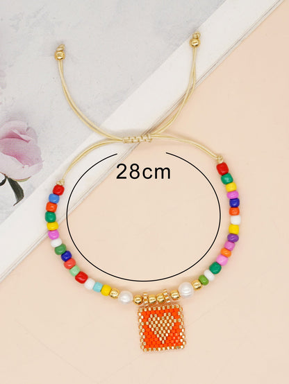 Casual Vacation Heart Shape Eye Smiley Face Glass Wholesale Bracelets