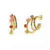 1 Pair Elegant Classic Style Petal Inlay Copper Zircon 24k Gold Plated Drop Earrings Ear Studs