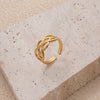 Ig Style Retro Geometric Stainless Steel Plating Hollow Out 18k Gold Plated Open Ring