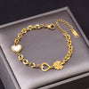 Vacation Four Leaf Clover Heart Shape Titanium Steel Plating Inlay Shell 18k Gold Plated Silver Plated Women's Anklet