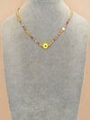 Commute Eye Flower Glass Metal Beaded Chain Women's Necklace