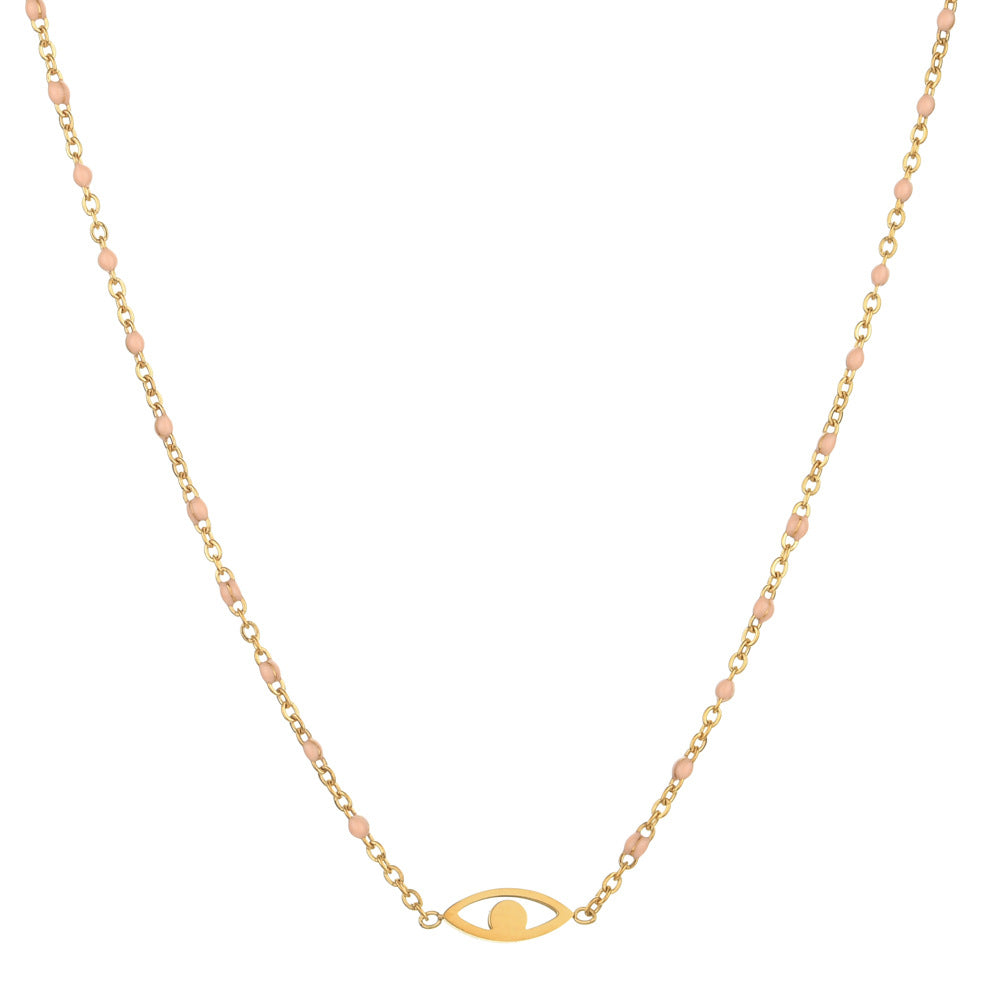 Simple Style Eye Stainless Steel Alloy Plating Gold Plated Pendant Necklace