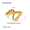 Ig Style Irregular Stainless Steel 18k Gold Plated Open Ring In Bulk