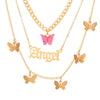 Casual Lady Star Moon Butterfly Alloy Metal Brass Plating Inlay Rhinestones Pearl Zircon 18k Gold Plated Gold Plated Silver Plated Layered Necklaces Long Necklace Necklace