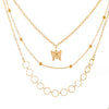 Casual Lady Star Moon Butterfly Alloy Metal Brass Plating Inlay Rhinestones Pearl Zircon 18k Gold Plated Gold Plated Silver Plated Layered Necklaces Long Necklace Necklace