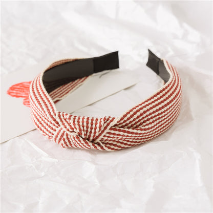 Pastoral Grid Cloth Bowknot Hair Band