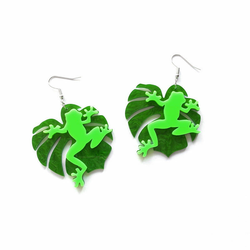 1 Pair Cute Exaggerated Animal Dinosaur Bee Arylic Drop Earrings