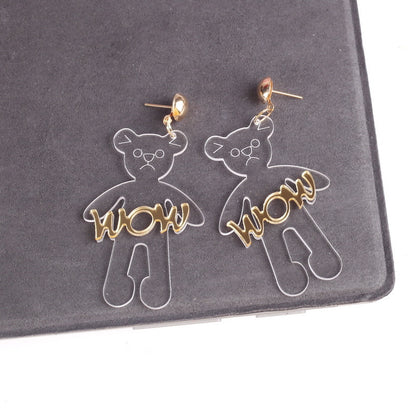 1 Pair Cute Exaggerated Animal Dinosaur Bee Arylic Drop Earrings