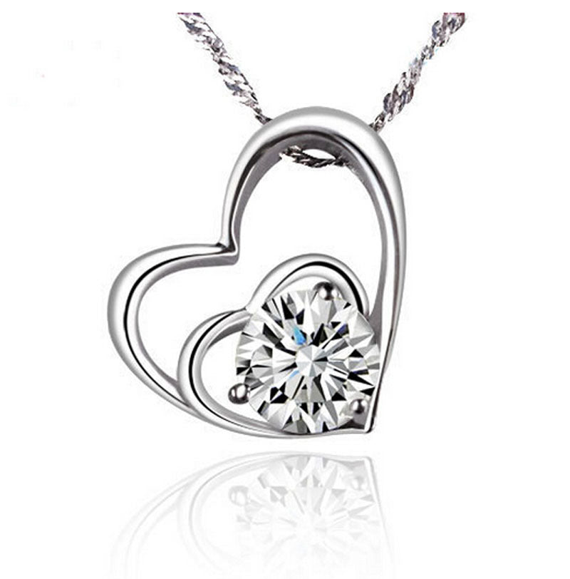 Elegant Lady Classic Style Heart Shape Alloy Plating Inlay Zircon Women's Pendant Necklace