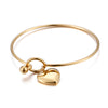 Elegant Modern Style Heart Shape Stainless Steel Titanium Steel 18K Gold Plated Bangle In Bulk