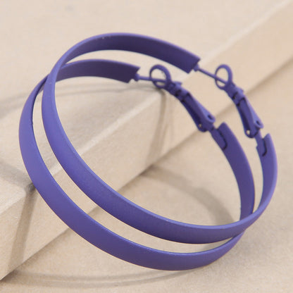 Simple Style Solid Color Ferroalloy Women's Hoop Earrings