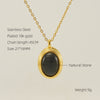 Wholesale Elegant Oval Stainless Steel Plating Inlay 18k Gold Plated Natural Stone Earrings Necklace