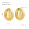 Wholesale Elegant Oval Stainless Steel Plating Inlay 18k Gold Plated Natural Stone Earrings Necklace