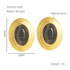 Wholesale Elegant Oval Stainless Steel Plating Inlay 18k Gold Plated Natural Stone Earrings Necklace
