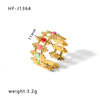 Ig Style Star Heart Shape Snake Stainless Steel Criss Cross Enamel Inlay Artificial Pearls Zircon Rings